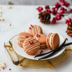 Delicious gingerbread vanilla macarons.